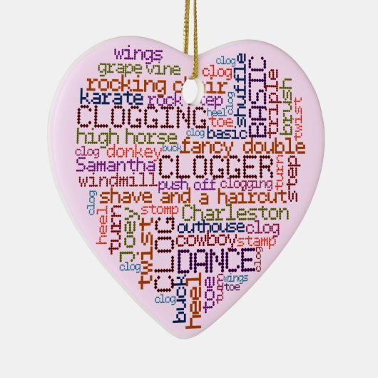 Clogger Clogger Word Art Heart Keramisch Ornament (Rechts)
