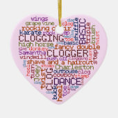 Clogger Clogger Word Art Heart Keramisch Ornament (Voorkant)
