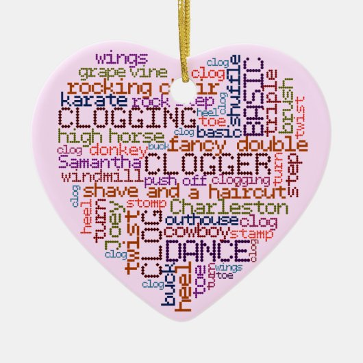 Clogger Clogger Word Art Heart Keramisch Ornament (Voorkant)