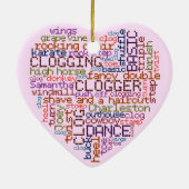 Clogger Clogger Word Art Heart Keramisch Ornament (Achterkant)
