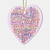 Clogger Clogger Word Art Heart Keramisch Ornament (Links)