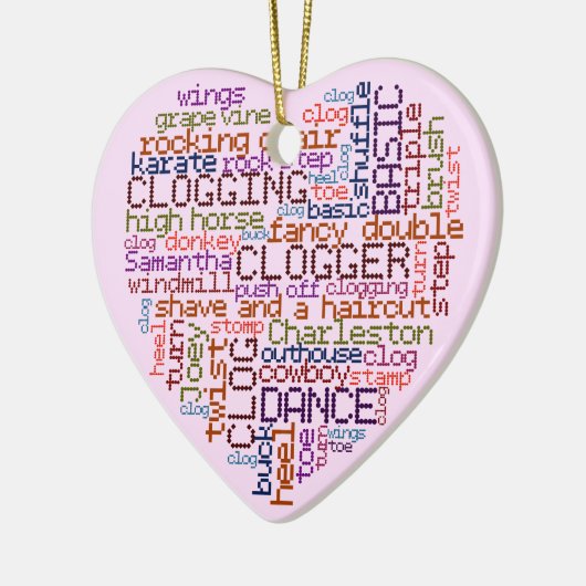 Clogger Clogger Word Art Heart Keramisch Ornament (Links)