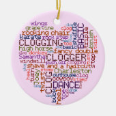 Clogger Clogger Word Art Heart Round Keramisch Ornament (Voorkant)