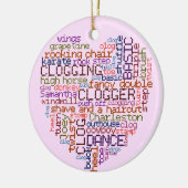Clogger Clogger Word Art Heart Round Keramisch Ornament (Links)