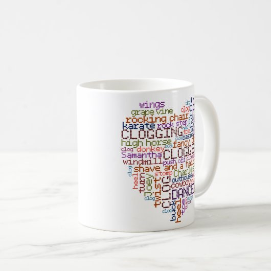 Clogger Clogger Word Art Koffiemok (Voorkant rechts)