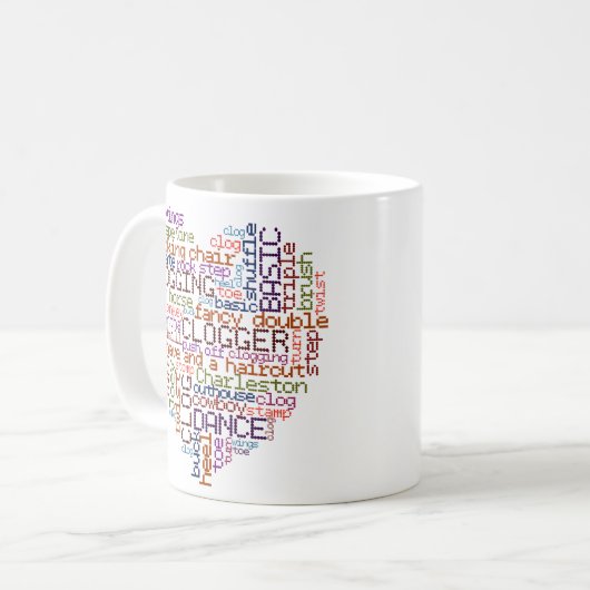 Clogger Clogger Word Art Koffiemok (Voorkant links)