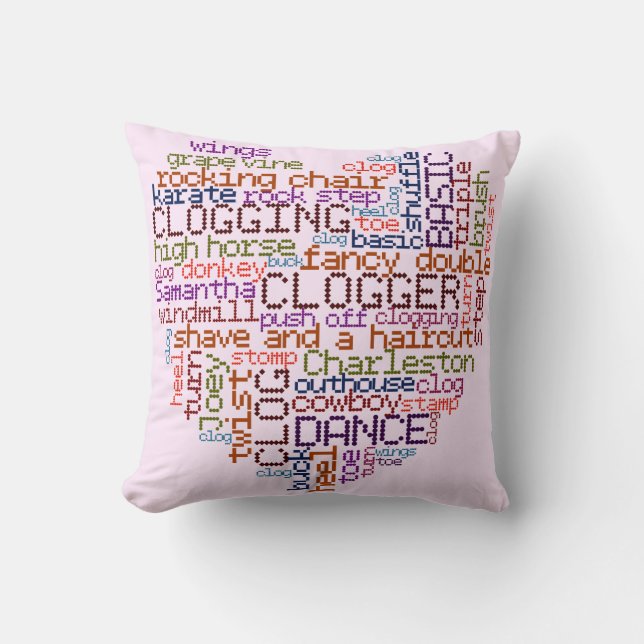 Clogger Clogger Word Art Kussen (Voorkant)