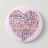 Clogger Clogging Word Art Large Ronde Button 7,6 Cm (Voorkant)