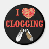 Clogger I Love Heart Danser Clogger Magneet (Voorkant)