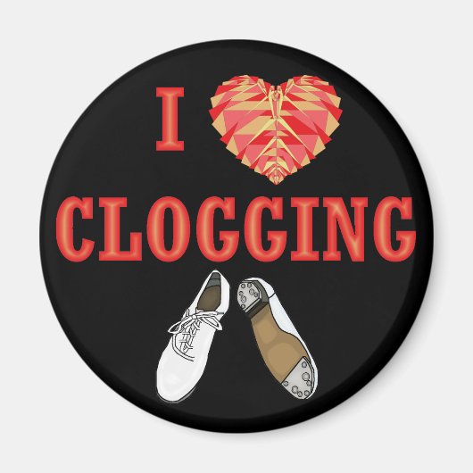 Clogger I Love Heart Danser Clogger Magneet (Voorkant)