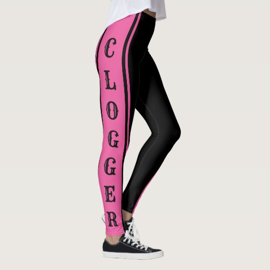 Clogger roze en zwarte Clogdaners voor Clogboeken Leggings (Rechts)