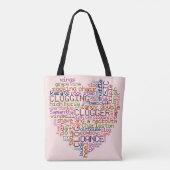 Clogger Word Art Heart Tote Bag (Achterkant)