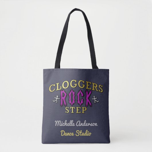 Cloggers Rock Step | Aangepaste Studio-naam toevoe Tote Bag (Voorkant)