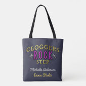 Cloggers Rock Step | Aangepaste Studio-naam toevoe Tote Bag (Achterkant)