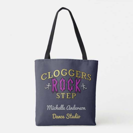 Cloggers Rock Step | Aangepaste Studio-naam toevoe Tote Bag (Achterkant)