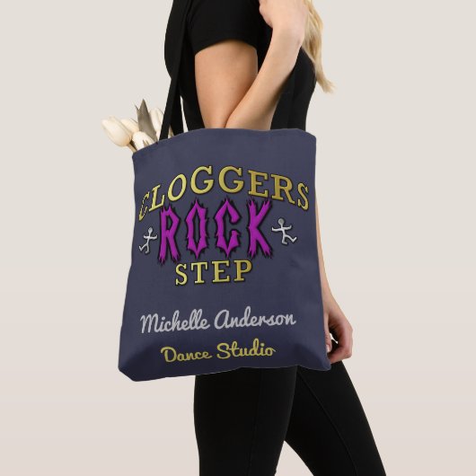 Cloggers Rock Step | Aangepaste Studio-naam toevoe Tote Bag (Dichtbij)