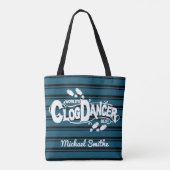 Clogging Clog Dancer Blue Stripes Voeg naam toe Tote Bag (Achterkant)