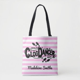 Clogging Clog Dancer roze  kijk   Naam toevoegen Tote Bag