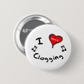 Clogging Gift- I Heart Clogging Ronde Button 5,7 Cm (Voorkant /achterkant)