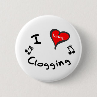 Clogging Gift- I Heart Clogging Ronde Button 5,7 Cm