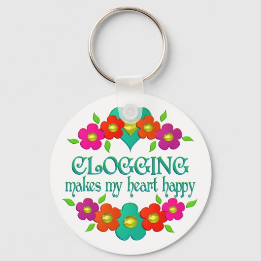 Clogging Heart Happy Sleutelhanger (Voorkant)