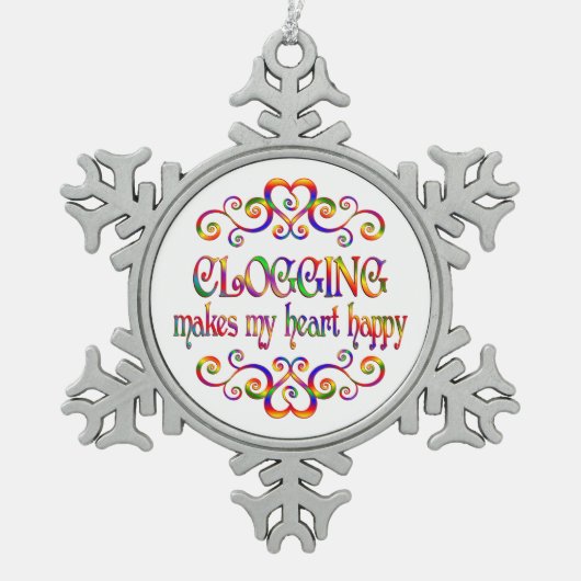 Clogging Heart Happy Tin Sneeuwvlok Ornament (Voorkant)