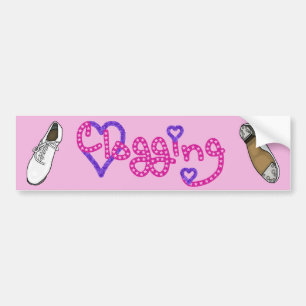 Clogging Love Stars harten roze Bumpersticker
