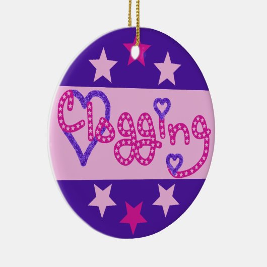 Clogging Love Stars harten roze Keramisch Ornament (Rechts)