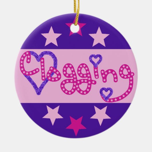 Clogging Love Stars harten roze Keramisch Ornament (Voorkant)