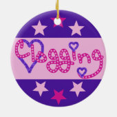 Clogging Love Stars harten roze Keramisch Ornament (Achterkant)