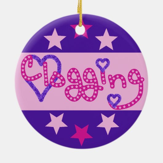 Clogging Love Stars harten roze Keramisch Ornament (Achterkant)