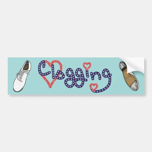 Clogging Love Stars Hearts Bumpersticker (Voorkant)