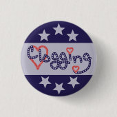 Clogging Love Stars Hearts Ronde Button 3,2 Cm (Voorkant)
