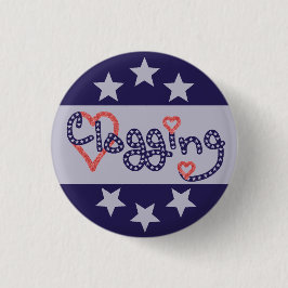 Clogging Love Stars Hearts Ronde Button 3,2 Cm