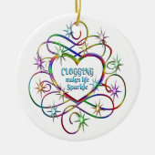 Clogging maakt het leven vrij keramisch ornament (Voorkant)
