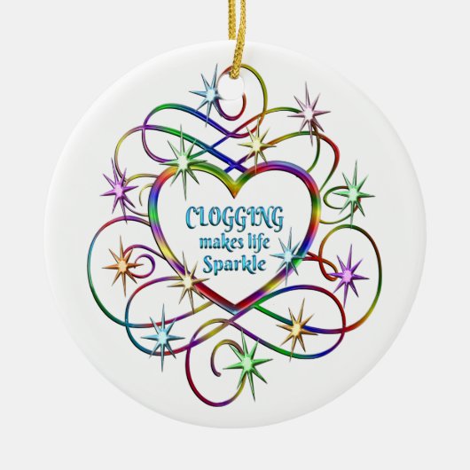 Clogging maakt het leven vrij keramisch ornament (Voorkant)