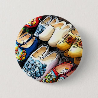 Clogs, Amsterdam, Nederland - Badge Ronde Button 5,7 Cm