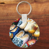 Clogs, Amsterdam, Nederland - Button Key Ring Sleutelhanger (Voorkant)