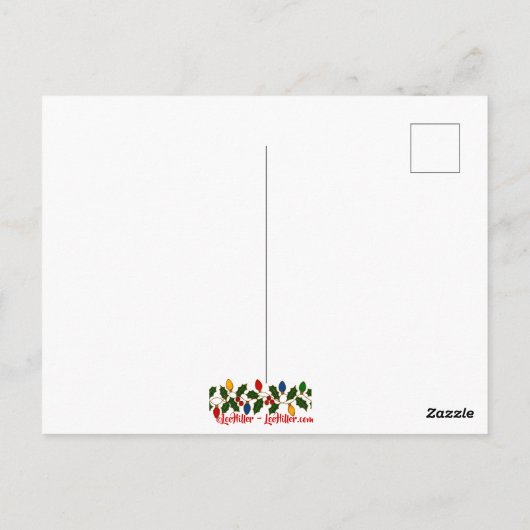 Cloisonne Art Christmas Lights and Holly Briefkaart (Achterkant)