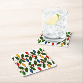 Cloisonne Art Christmas Lights and Holly Kartonnen Onderzetters (Insitu)