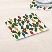 Cloisonne Art Christmas Lights and Holly Kartonnen Onderzetters (Schuin)