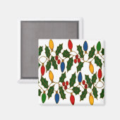 Cloisonne Art Christmas Lights and Holly Magneet (Voorkant / Achterkant)