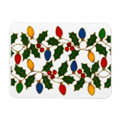 Cloisonne Art Christmas Lights and Holly Magneet (Horizontaal)