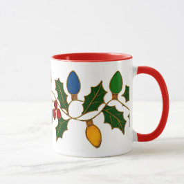 Cloisonne Art Christmas Lights and Holly Mok