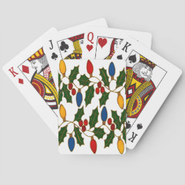 Cloisonne Art Christmas Lights and Holly Pokerkaarten