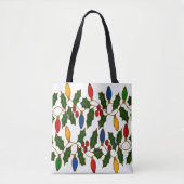 Cloisonne Art Christmas Lights and Holly Tote Bag (Voorkant)