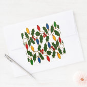 Cloisonne Art Christmas Lights and Holly Vierkante Sticker (Envelop)