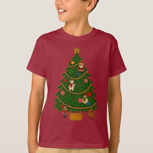 Cloisonne Art Christmas Tree Character Ornaments T-shirt (Voorkant)