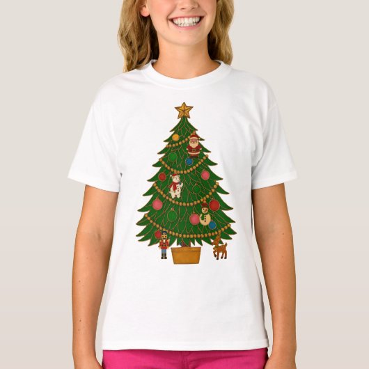 Cloisonne Art Christmas Tree Character Ornaments T-shirt (Voorkant)