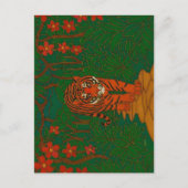 Cloisonne Art Tiger on the Jungle Path Briefkaart (Voorkant)